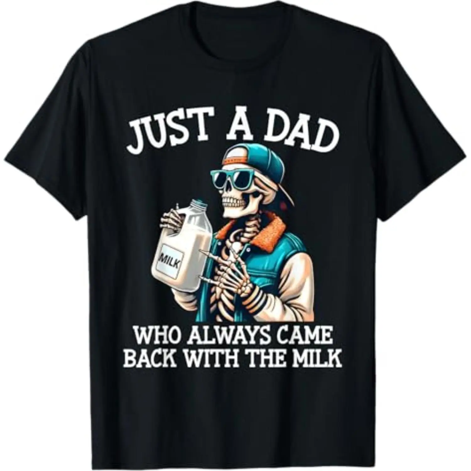 Women's Shortsleeve Graphic T-Shirt with 'Came Back With The Milk' Joke, Casual Streetwear Round Neck Top in Soft Breathable Fabric, Tshirt