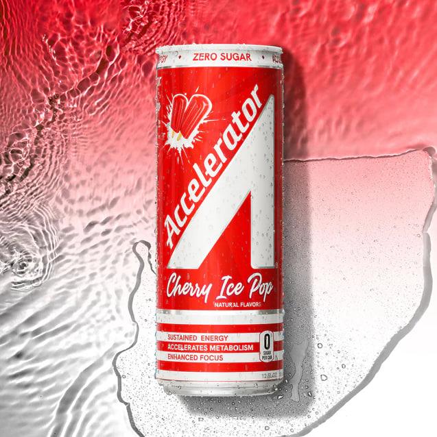 ACCELERATOR CHERRY ICE POP 12 ct/12 oz ZERO SUGAR ENERGY DRINK