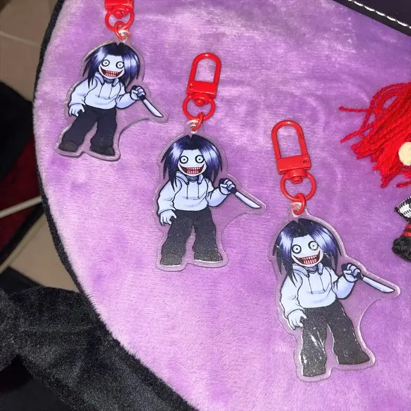 Creepypasta Jeff the Killer Keychain Acrylic Keychain Horror Game