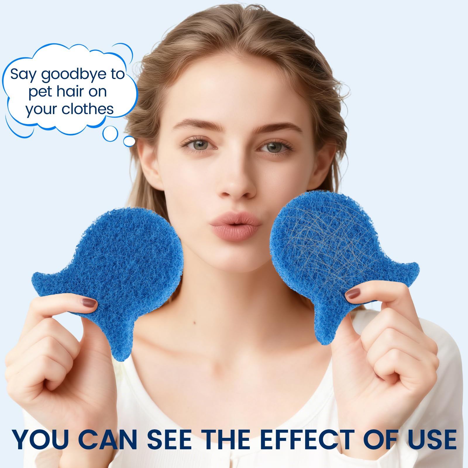 【Sohochic】5 PCS Pet Hair Remover Laundry Balls - Reusable Washing Machine Hair Catcher, Thick Lint Remover Sponge Balls, Fish Shape, Washing Machine Cleaner, Removes Dog/Cat Fur from Clothes, Home Laundry Tool Accessory