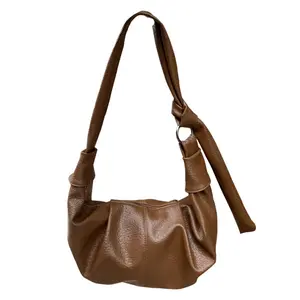Large-Capacity Retro Soft-Leather Pleated "Dumpling" Bag — Effortless-Style, Casual, Versatile, Commuter-Friendly Shoulder & Crossbody Bag