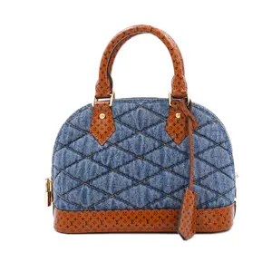 Pre-owned Louis Vuitton Denim Top Handle Bag Alma BB Limited Edition Multicolor JM BM009