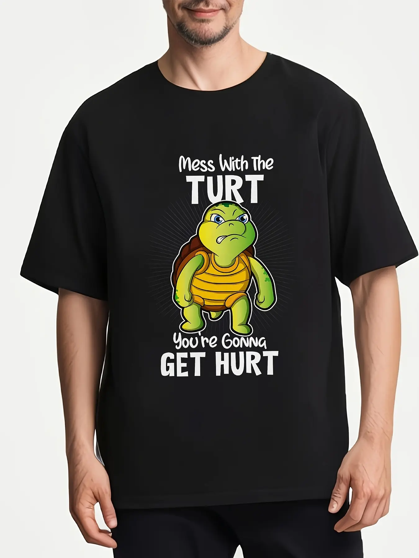 Funny Turtle T Shirt for 180g 100 Cotton Mess with unisex soft cotton short sleeve t shirt, vintage graphic casual tee for men women teens, perfect birthday holiday gift for camping travel gym daily street  wear