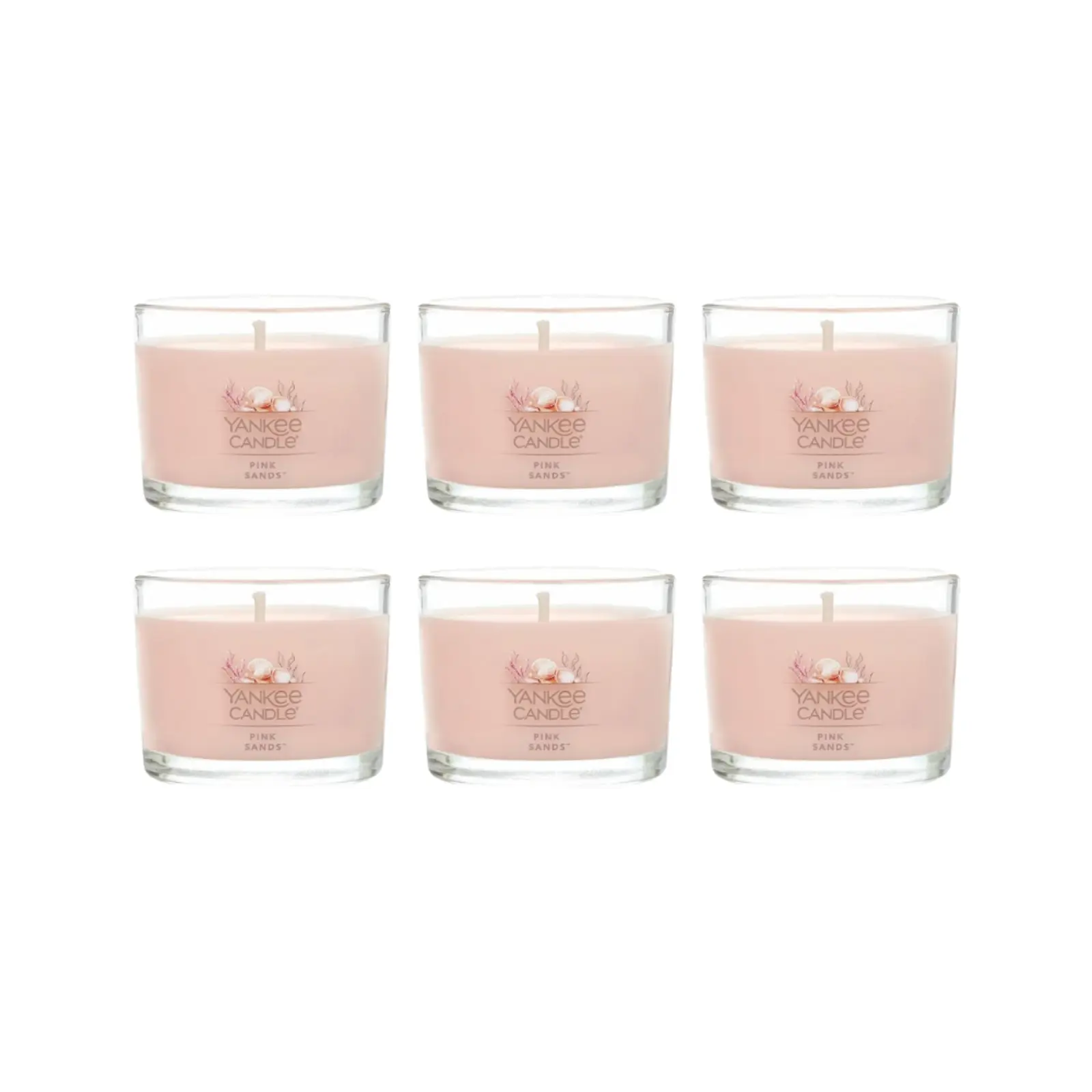 Yankee Candle Mini Votive Glass Jars, 6-Pack Fragrance Aroma Options for Home Decor Table Accent, Scented