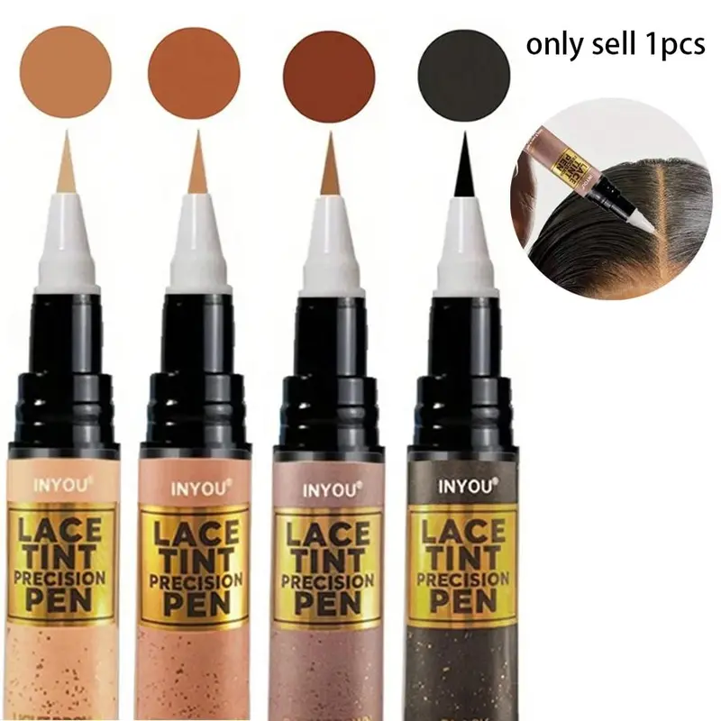 Lace Tint Precision Pen Wig Lace Tint with Brush Applicatior, Easy to use, Long Lasting Formula, Blends Natural, Blonde Highlight Mixed, Hair Dye Pen, Hair Coloring Products, Hair Touch Up For Roots