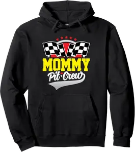 Mommy Pit Crew for Racing Party Team Mom Costume Dark Pullover Hoodie - 63B09D3G9XFL