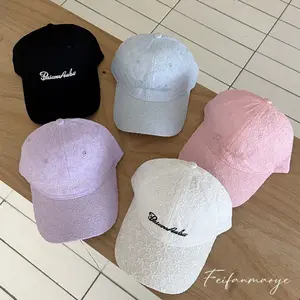 Lace Embroidery Baseball Cap, Spring Summer Thin Breathable Cute Sun Protection Peaked Hat