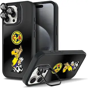 Case with Stand | Club América Design|Shockproof & Durable For Samsung iphone 17/AIR 16 15 14 13 12 11 PRO PLUS MAX COOL Fashionable Tough Magnetic Durable Metal lens frame Film Bracket Stand Gift Full Protection Camera Holder Phone Cases Cover 11X-L1066