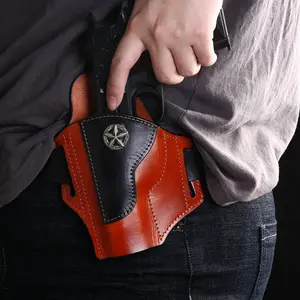 Suitable for most 1911 models of leather holster, hand sewn OWB suspension provides better protection and is suitable for shooting, hunting, practice, and patrol in various scenarios