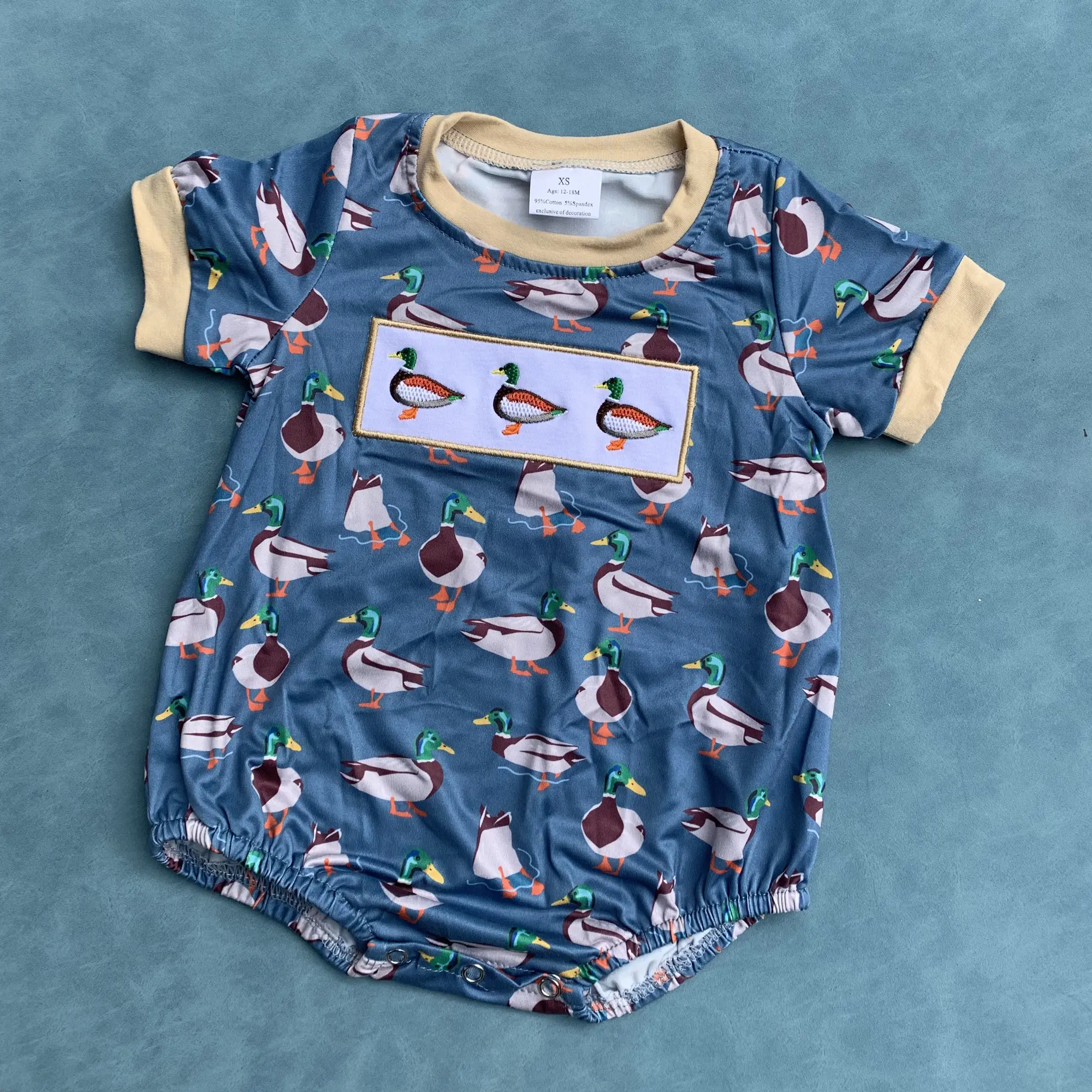 Toddle baby boy mallard duck summer romper Toddle baby boy mallard duck summer romper