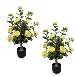 Indoor & Outdoor Artificial Daisy Plastic Silk Flowers, Maintenance-Free & Evergreen, Perfect for Courtyard, Porch, Window Box and Wedding Decoration Peony Stems