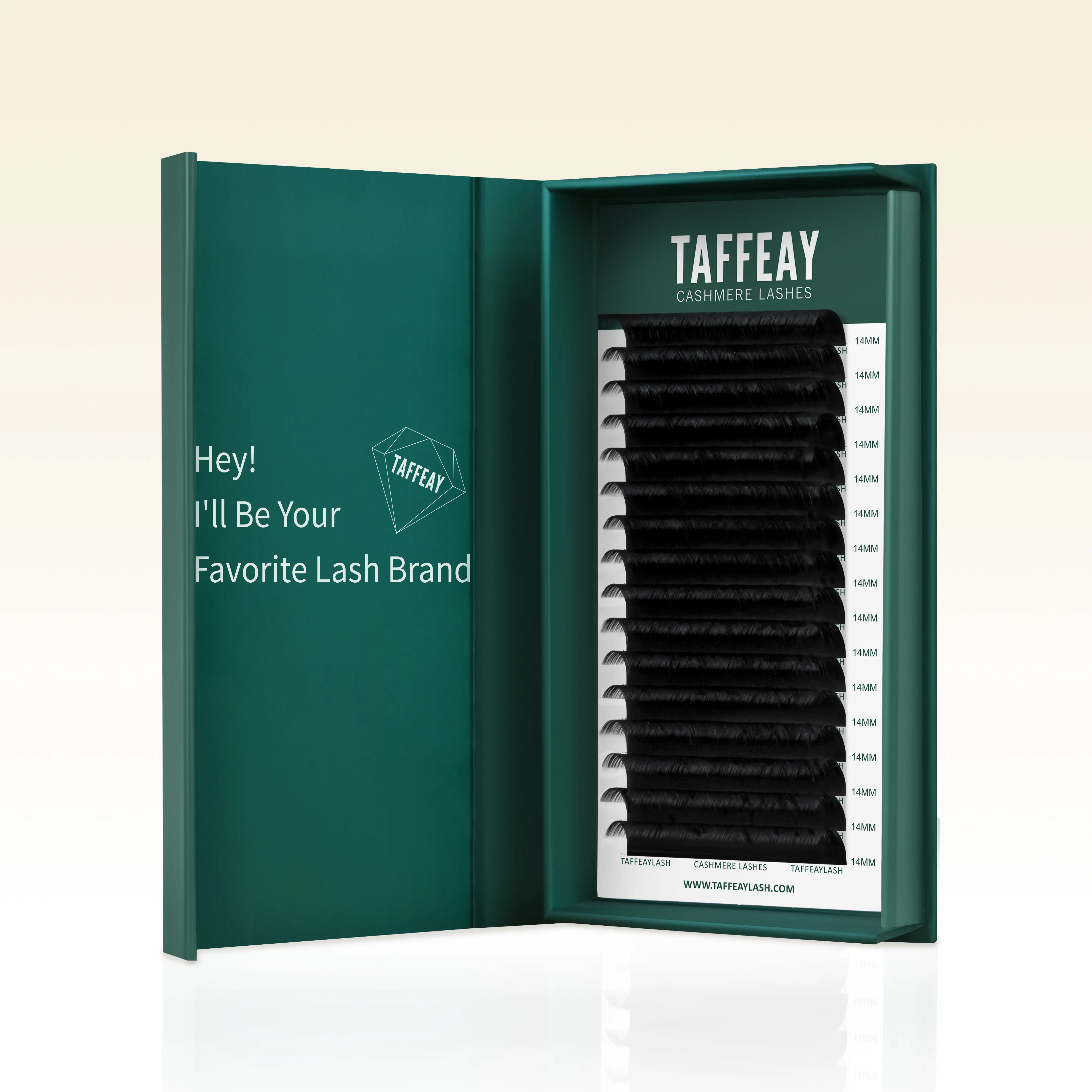 TAFFEAY Cashmere Lash Extensions, 0.05mm Super Matte Black Individual Lashes, 16 Rows Easy Fanning Tray for Professional Makeup, Lash Extension