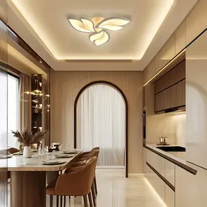 Modern Fashion Three Color Changing LED Ceiling Light, Leaf Shape, Suitable for Hall, Room, Office, Hotel, Store Decorations, Home Ceiling Lighting