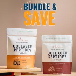 Live Conscious Flavor Bundle Collagen Peptides Powder - Peach Mango & Chocolate Collagen - Types I & III Hydrolyzed Bovine Collagen - For Hair, Skin, Nail & Joint Support