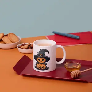 Pumpkin Witch Ceramic Mug for Halloween Beverages - Coffee