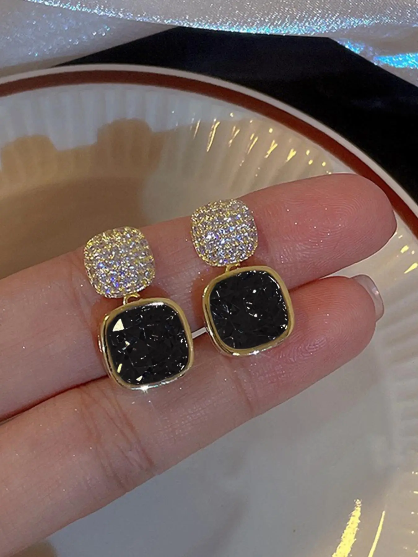 Elegant Rhinestone Decorated Dangle Earrings, High Quality Earrings, Fashion Jewelry for Party, Daily Clothing Decor, Trendy All-match & Exquisite Jewelry for Birthday Gift