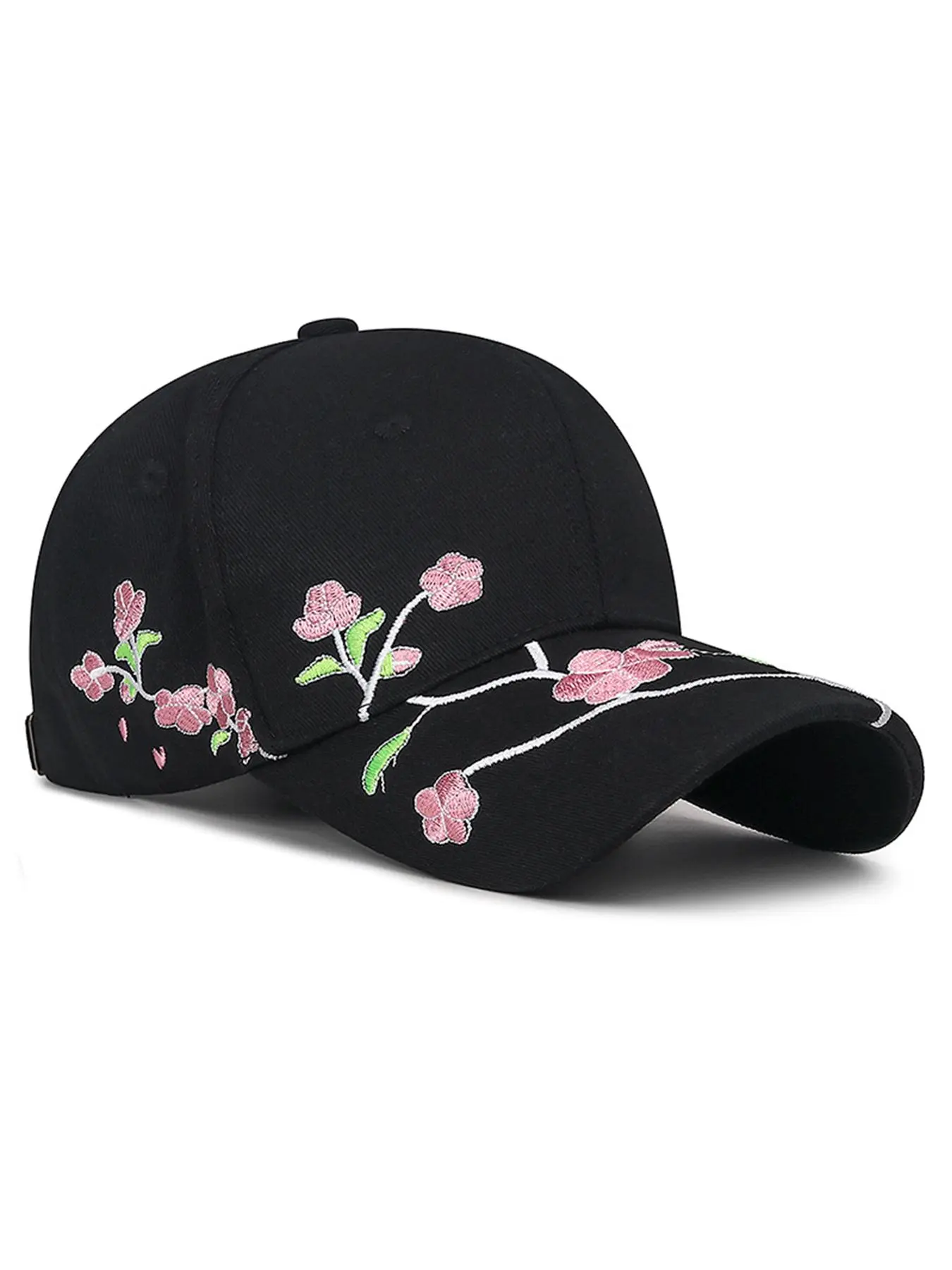 1pc Unisex Fashion Floral Embroidered Lightweight Baseball Cap, Casual Sportive All-match Baseball Cap, Street Style Outdoor Sun Protection Cap, Hats for Summer Daily Wear