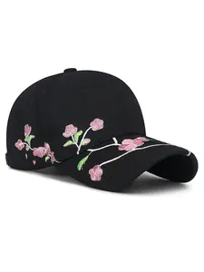 Unisex Fashion Floral Embroidered Baseball Cap, Casual Sportive All-match Baseball Cap, Street Style Outdoor Sun Protection Cap for Sumemr Daily Wear