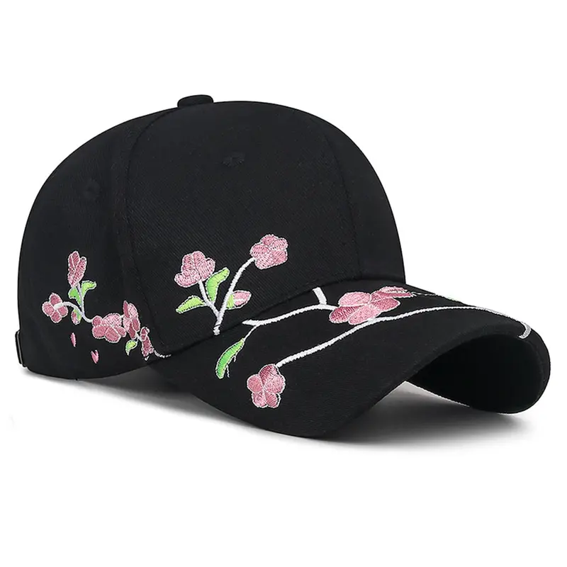 1pc Unisex Fashion Floral Embroidered Lightweight Baseball Cap, Casual Sportive All-match Baseball Cap, Street Style Outdoor Sun Protection Cap, Hats for Summer Daily Wear