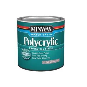 Minwax 270595 0.5 in. Pint Poly Flat Finish, Furniture, Cabinets, Interior