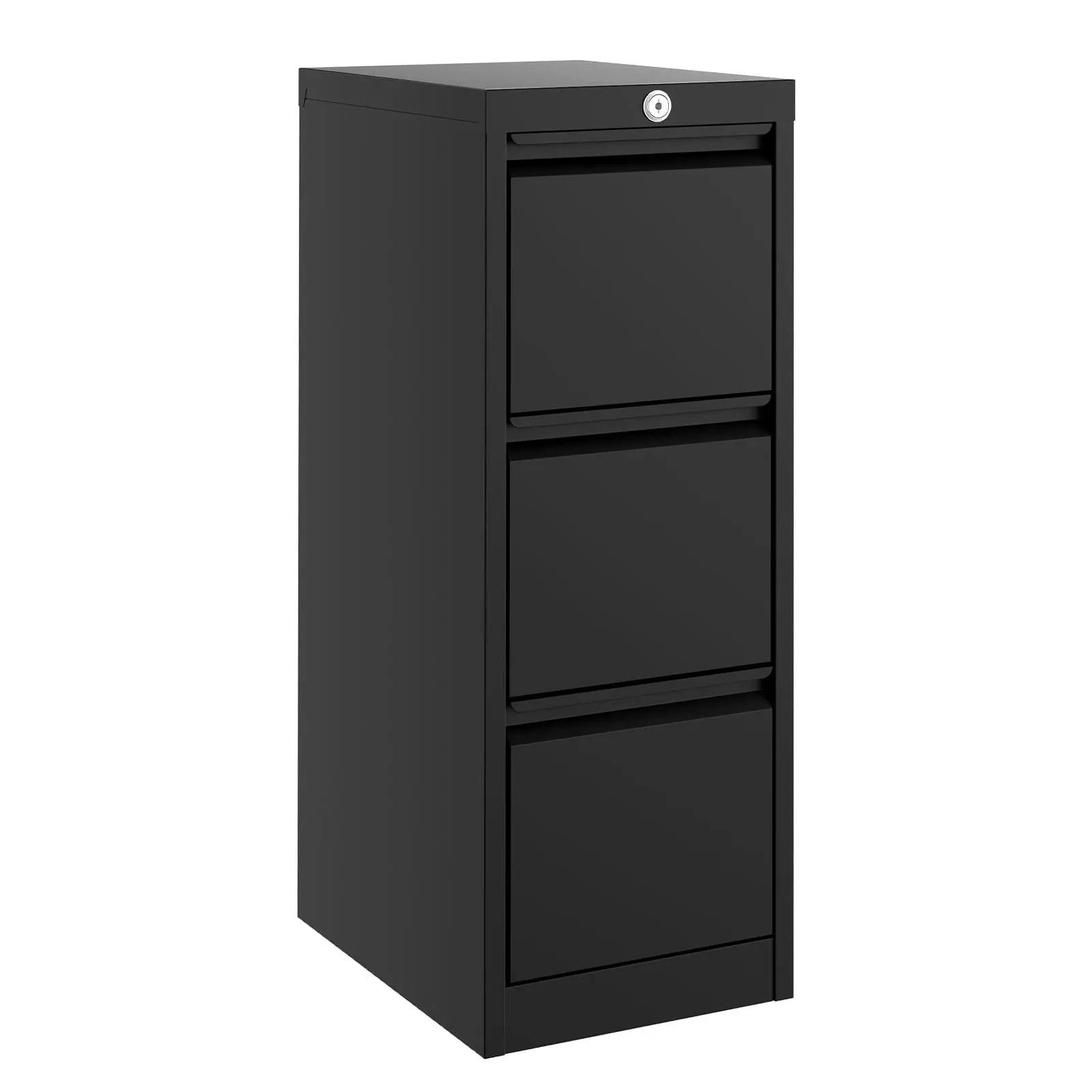 GARVEE 3-Drawer Lateral File Cabinet with Lock, for Letter & Legal Size Documents, Secure Office Storage Organizer, for Home Office, Black