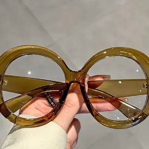 Chic Oversized Glasses Round Clear Lens Glasses Colorful Jelly Frames Lightweight Comfort Unisex
