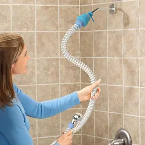Slip-On Tub Hose 5FT - Flexible Bathtub Faucet Sprayer Attachment for Cleaning & Pet Care -Dog Shower Hose- No Installation - Fits Faucets up to 3" Wide - Portable Zhongpu Reach