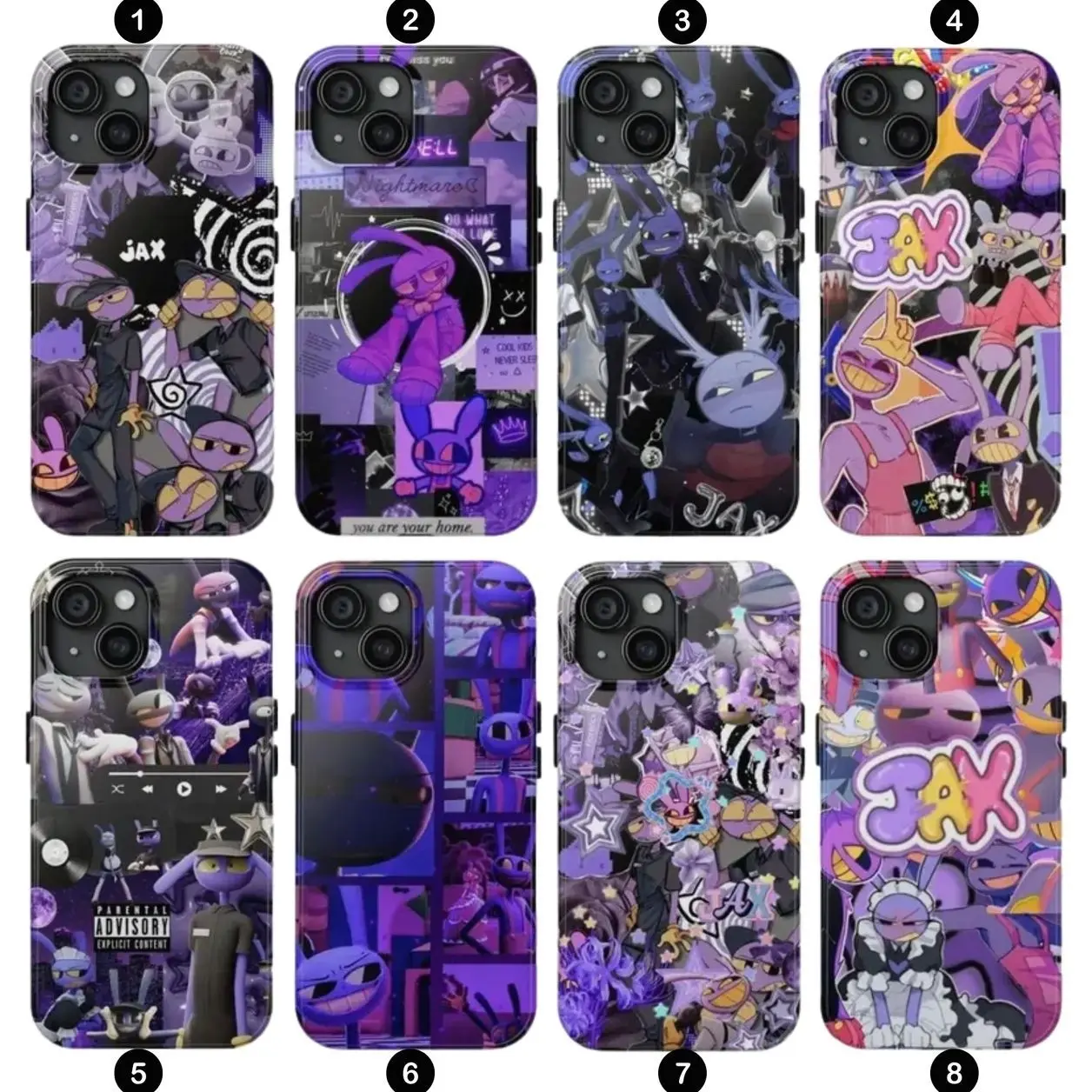 Jax The Amazing Digital Circus Phone Case, Jax The Purple Rabbit Cover Compatible with iPhone X, 11, 12, 13, 14, 15, 16, 17 Plus Pro Promax & SS Galaxy S21-26 Series