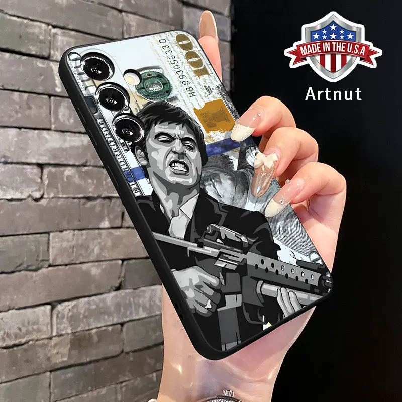 Straight Edge Creative Scar Face Painted Pattern Phone Case for Samsung S24 ULTRA PLUS S25 S23 S22 Plus Ultra Shockproof Drop Protection Rugged Durable Silicone Cover, Smartphone, Handheld, Cellphone
