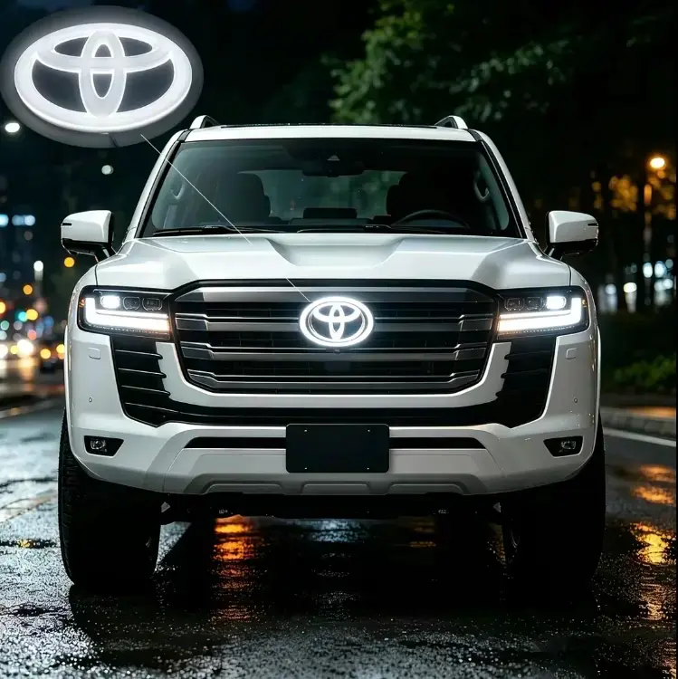 Multicolor 4D Illuminated LED Car rear Logo Light, Front Grille Rear Trunk Glow Emblem Badge Fit, Suitable for Toyota Corolla, Yaris, Prado, Camry, RAV4, Stylish OEM Vehicle Decoration Car Accessory Modification Part, Auto Exterior Decor Accessories