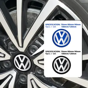 4pcs 70/80/90/100/120MM Aluminum Car Wheel Center Hub Caps Sticker Tire Rim Covers Accessories For Volkswagen VW GTI Golf Polo