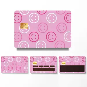 Debit Card Stickers - Pink Pink Smiley Face Credit Card Stickers