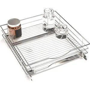 Pull Out Kitchen Cabinet Organizer with Slide Out Drawer for Space Saving Storage, 20" W x 21" L