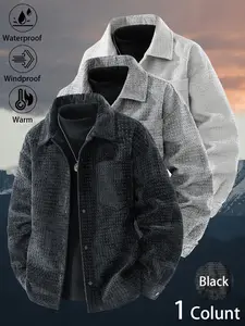 New Men's Fashionable Casual Textured Suede Windproof Warm-Weather Windbreaker with Collar for Outdoor Sports Versatile Trendy StreetwearOversizedCouplesJacketSuitableforDailyCommutingWilderness Exploration Hiking and Fishing Outfits christmas gift ideas