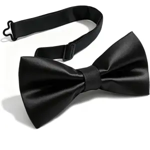 Bow Ties for Men, Pre-Tied Bowtie Adjustable Black Mens Tie for Shirts Vests Tuxedos Suits Party Graduation Gifts