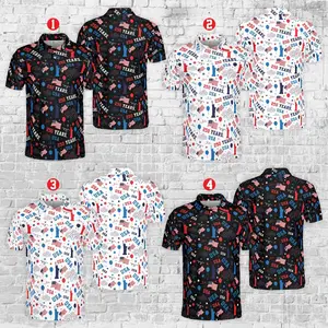 America 250 Years Anniversary Polo Shirt — Patriotic Statue of Liberty Independence Day All-over Print Polo Shirt (Lightweight) American retro street hip hop Y2K men’s casual spandex short-sleeve top, baseball apparel