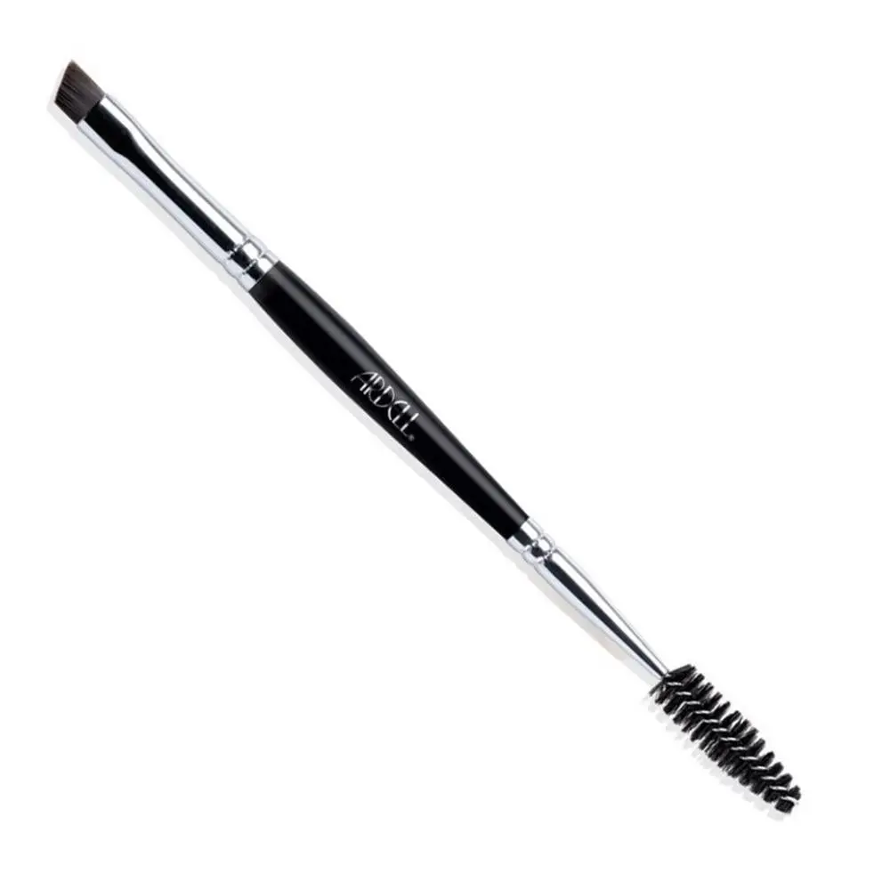 Ardell Dual-Ended Brow Brush - US American International Industries Cosmetic Makeup Tool with Slanted Synthetic Bristles for Eyebrow Grooming, Applying Powders, Blending, Shaping and Defining Eyebrows, Softening