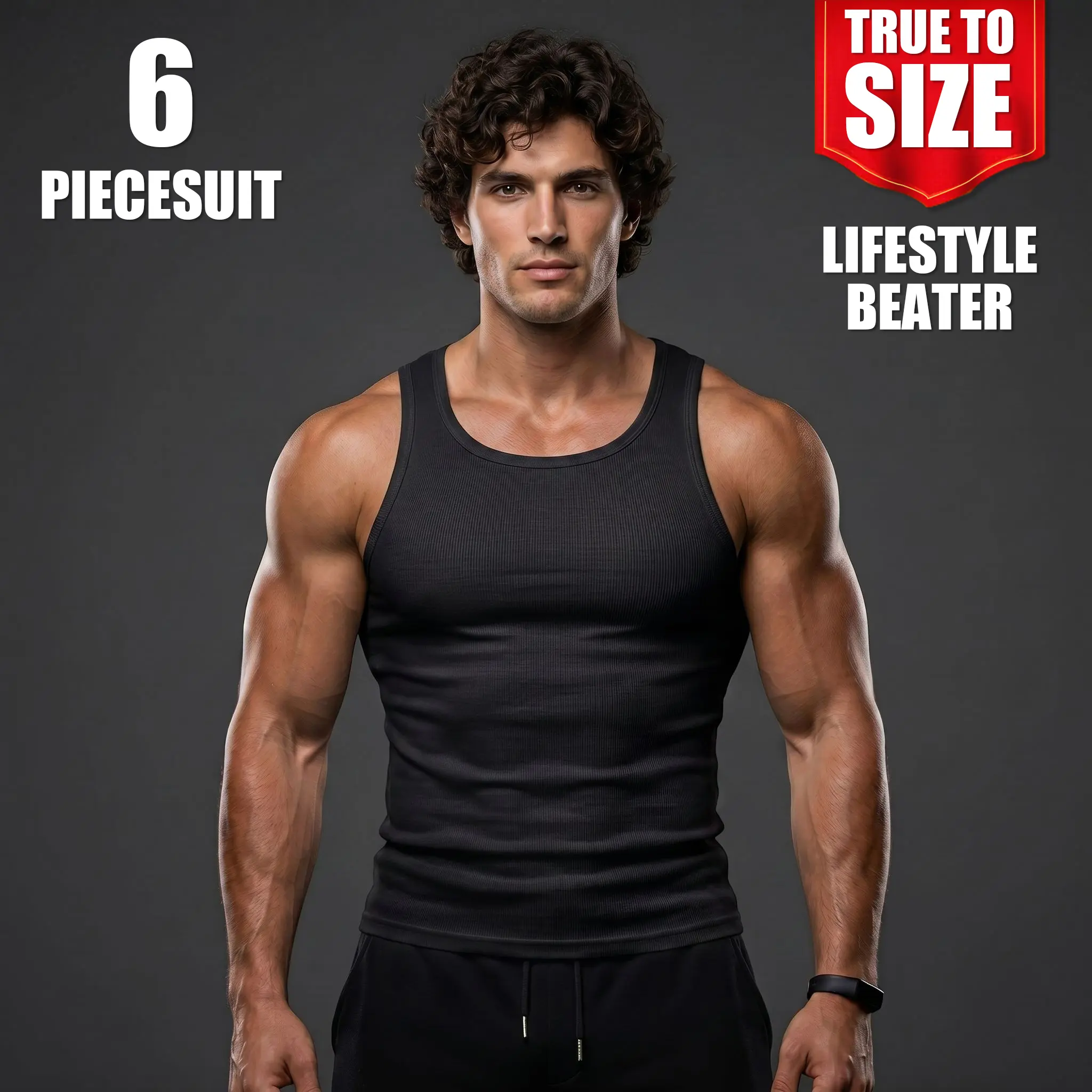 6-pack/3-pack men’s summer cooling sports tank tops, essential for fitness training, standard sizing, shaping tank tops, men’s sleeveless shapewear, men’s fitness training apparel Athletic Tops Muscle Singlet