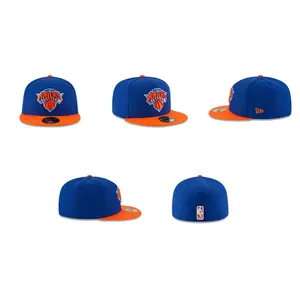 New York Knicks 2T NBA TEAM-BASIC Royal-Orange Fitted Hat by New Era Unisex Streetwear Hats Collector Style Headwear for Baseball and Urban Fashion Lovers