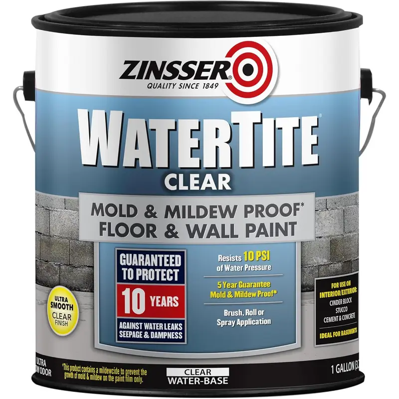 306607 WaterTite Waterproofing Floor and Wall Paint, Gallon, Clear