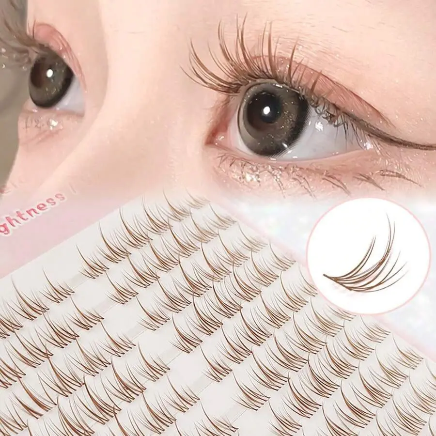 DIY Reusable Sunflower False Eyelashes, Natural Role Play Style, C Curl Mixed Lengths 10-15mm, Fluffy Lightweight, Perfect for Beginners