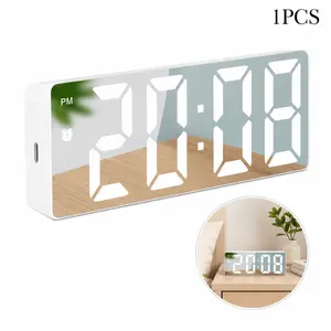 Smart Digital Voice Control LED Alarm Clock, Desktop Clock for Bedroom Bedside Table & Home Office, 1PCS