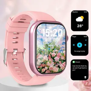 Ladies/Men's Smart Watch 1.83-inch IP68 Waterproof Bluetooth Calling Heart Rate Monitor Sleep Tracker for Android iPhones Pink Edition