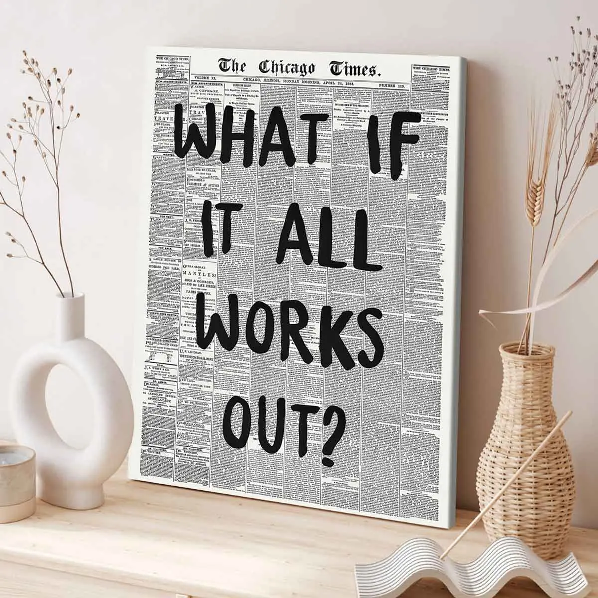 Wooden Frame Canvas Poster, Modern Home Decor Art Design Wall Decor, High-Quality Waterproof Painting, Ideal for Living Room & Bedroom Decoration