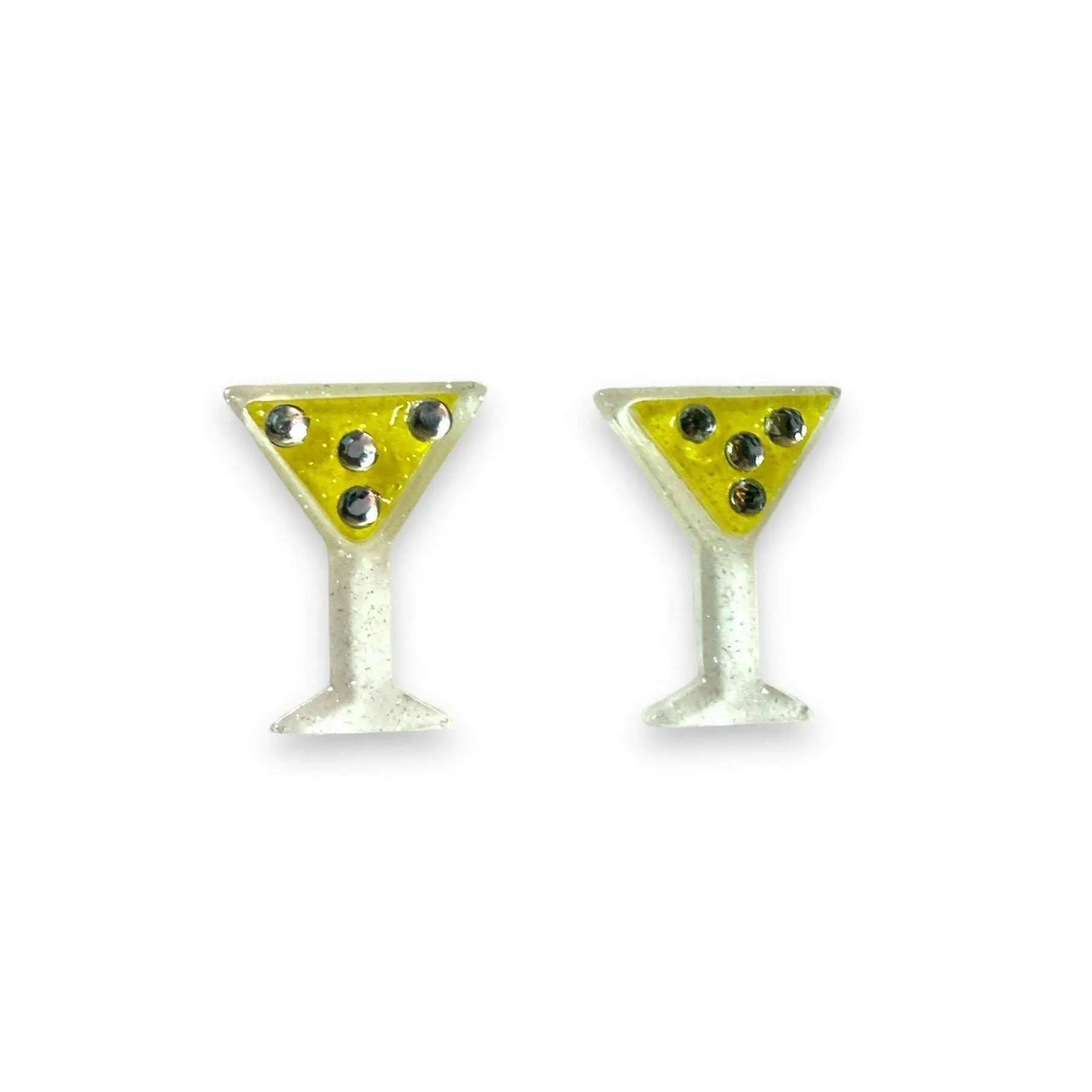 Itty-Bitty Martini Earrings by Lipstick & Chrome stud  earrings