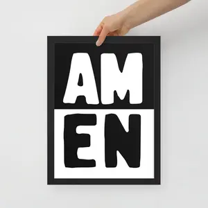 AMEN Wall Art - Premium Matte Print - Black & White