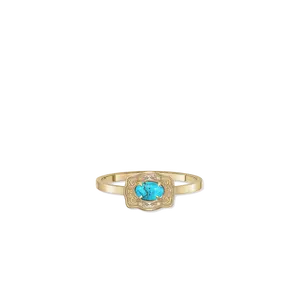 Ultra Mini Belt Buckle Ring (Oasis) - Gold