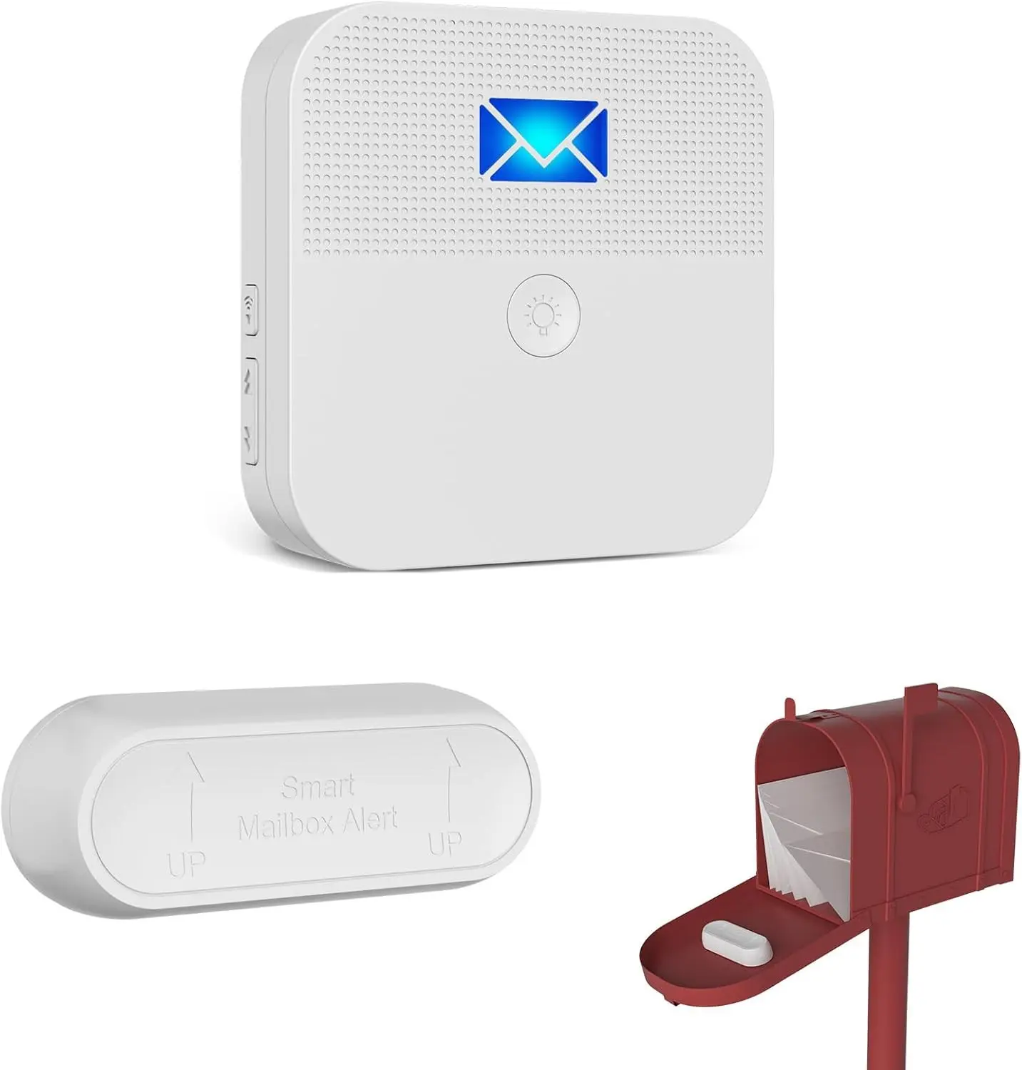 Mailbox Alarm Mail Chime Notification System-Mail Alarm 600 ft Long Range Wireless Mailbox Alert with LED Light Flashing and Sound Reminderser