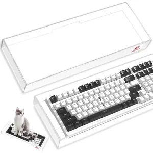KC04  Clear Transparent Keyboard Cover(17.4 * 6.5 * 1.89'') with   Anti-hit Anti- Protective Case for Compact Layout 94/96/98Key Mechanical Gaming Keyboard