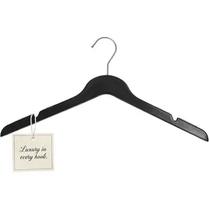 All Hung Up Hangers Slim Plastic Clothes Hangers, Space-Saving Design with Non-Slip Grip, Durable for Everyday Use, Black, 36 pcs